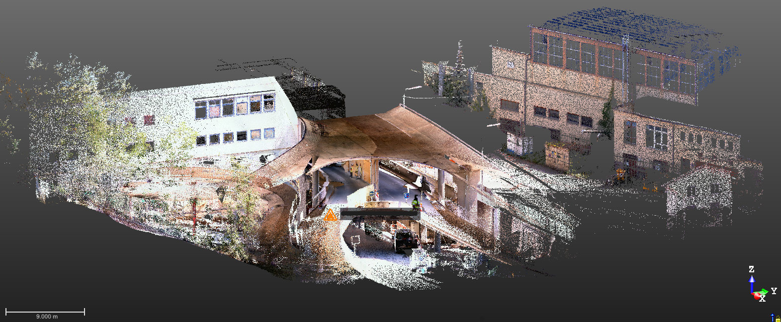 3D-Punktwolke einer Industrieanlage aus dem Trimble-Laserscan