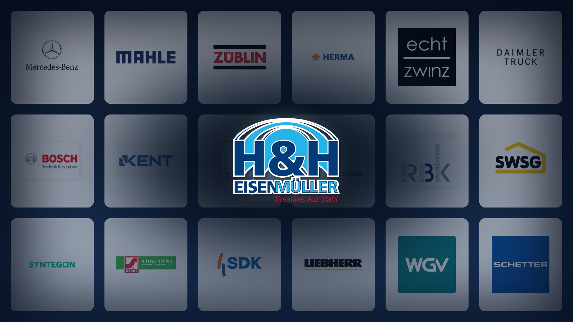 Referenzen von H&H Eisen-Müller: Kundenlogos rund um das H&H Logo